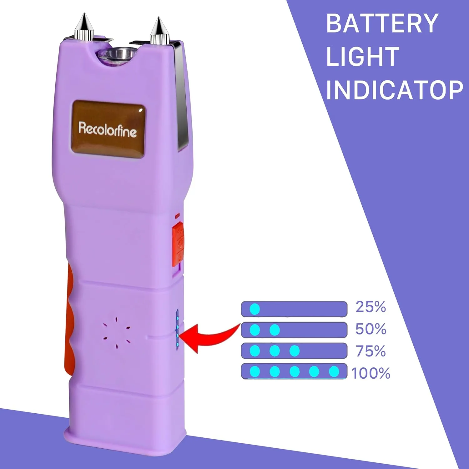 Stun Gun with LED Flashlight for Women Self Defense Rechargeable Stun Guns with Personal Security Alarm