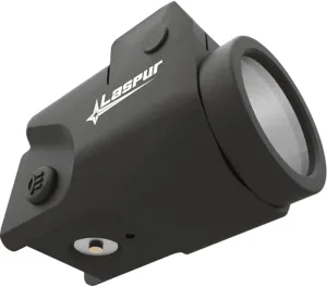 Sub Compact Tactical Rail Mount LED 500 High Lumen Flashlight Light with Strobe for Pistol Handgun Rifle, Magnetic Port Rechargeable Battery (Metal Aluminum)