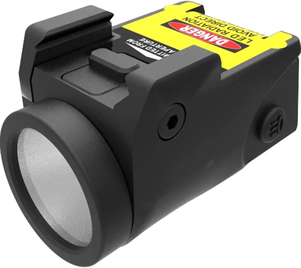 Sub Compact Tactical Rail Mount LED 500 High Lumen Flashlight Light with Strobe for Pistol Handgun Rifle, Magnetic Port Rechargeable Battery (Nylon PA66)