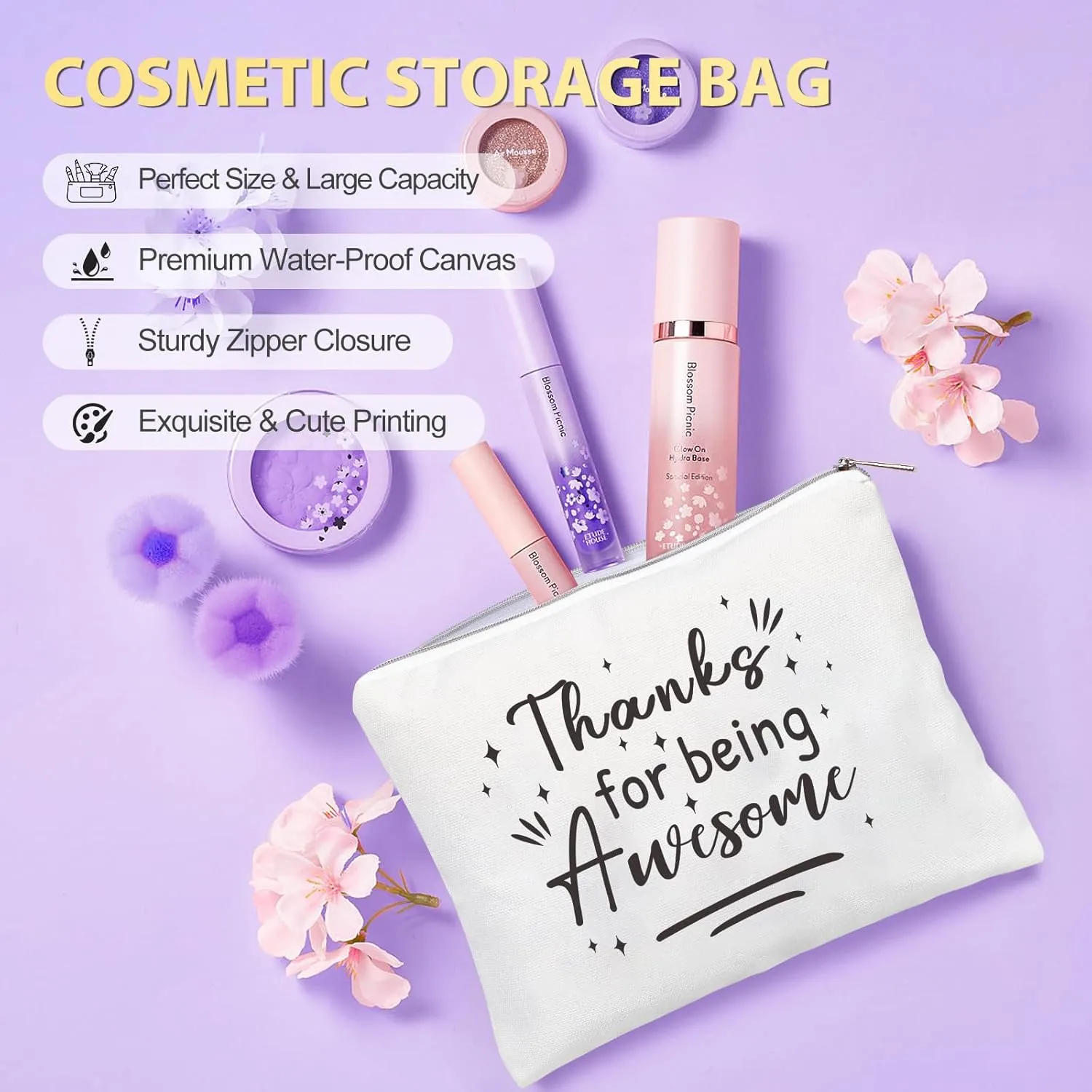 Suhctuptx Thank You Gifts for Women, Employee Appreciation Gift, Appreciation Basket for Coworkers Teachers Employees, Gratitude Box with Canvas Tote Bag Thank You for Being Awesome Tumbler Purple