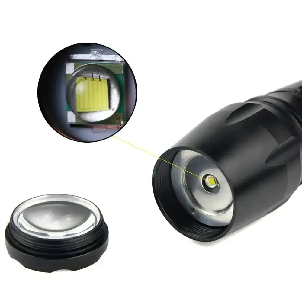 Super-Bright 90000LM LED Outdoor Tactical Flashlight | 5 Modes | Zoomable Torch Searchlight