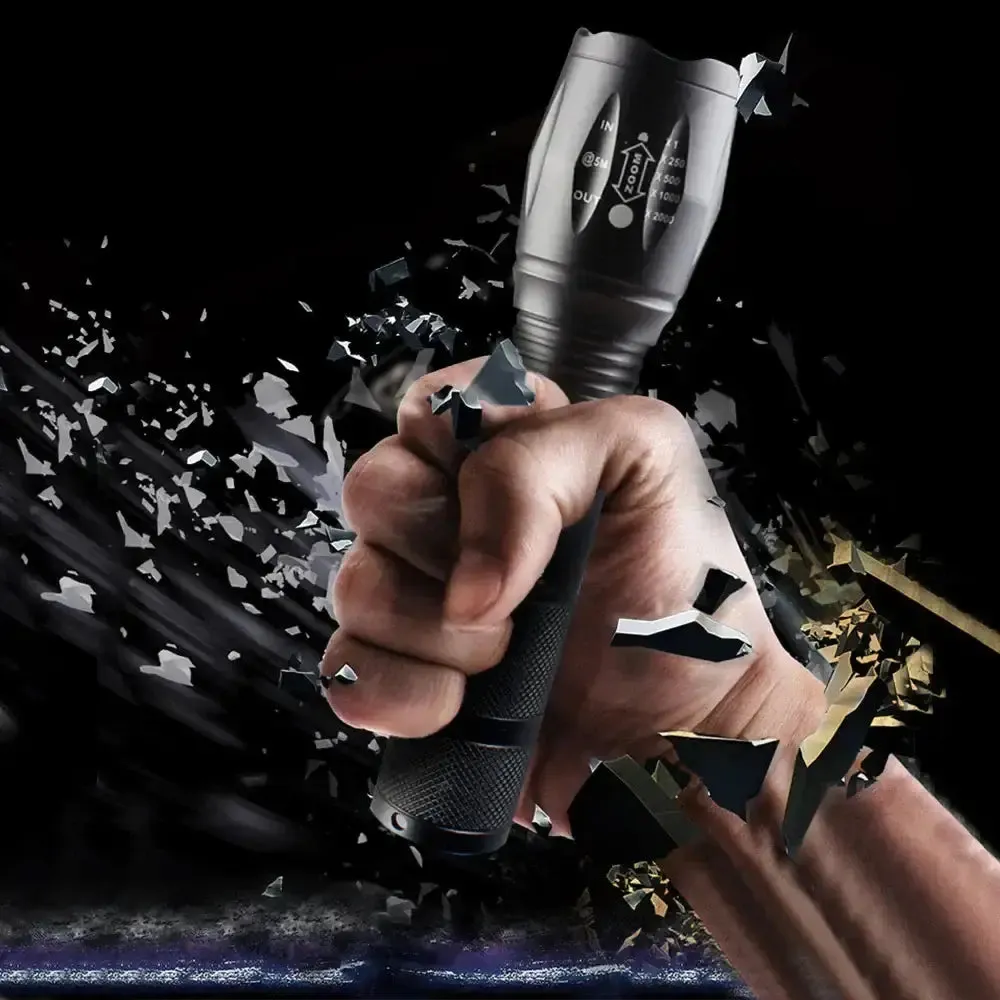 Super-Bright 90000LM LED Outdoor Tactical Flashlight | 5 Modes | Zoomable Torch Searchlight