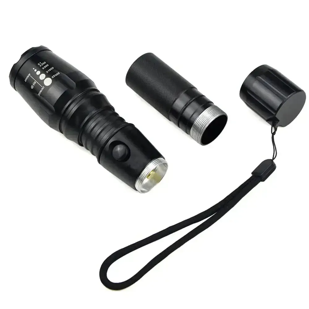 Super-Bright 90000LM LED Outdoor Tactical Flashlight | 5 Modes | Zoomable Torch Searchlight