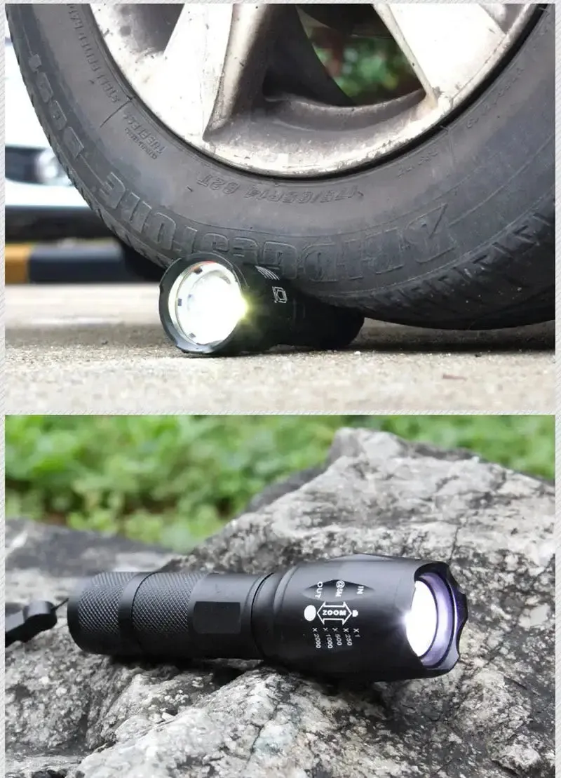 Super-Bright 90000LM LED Outdoor Tactical Flashlight | 5 Modes | Zoomable Torch Searchlight