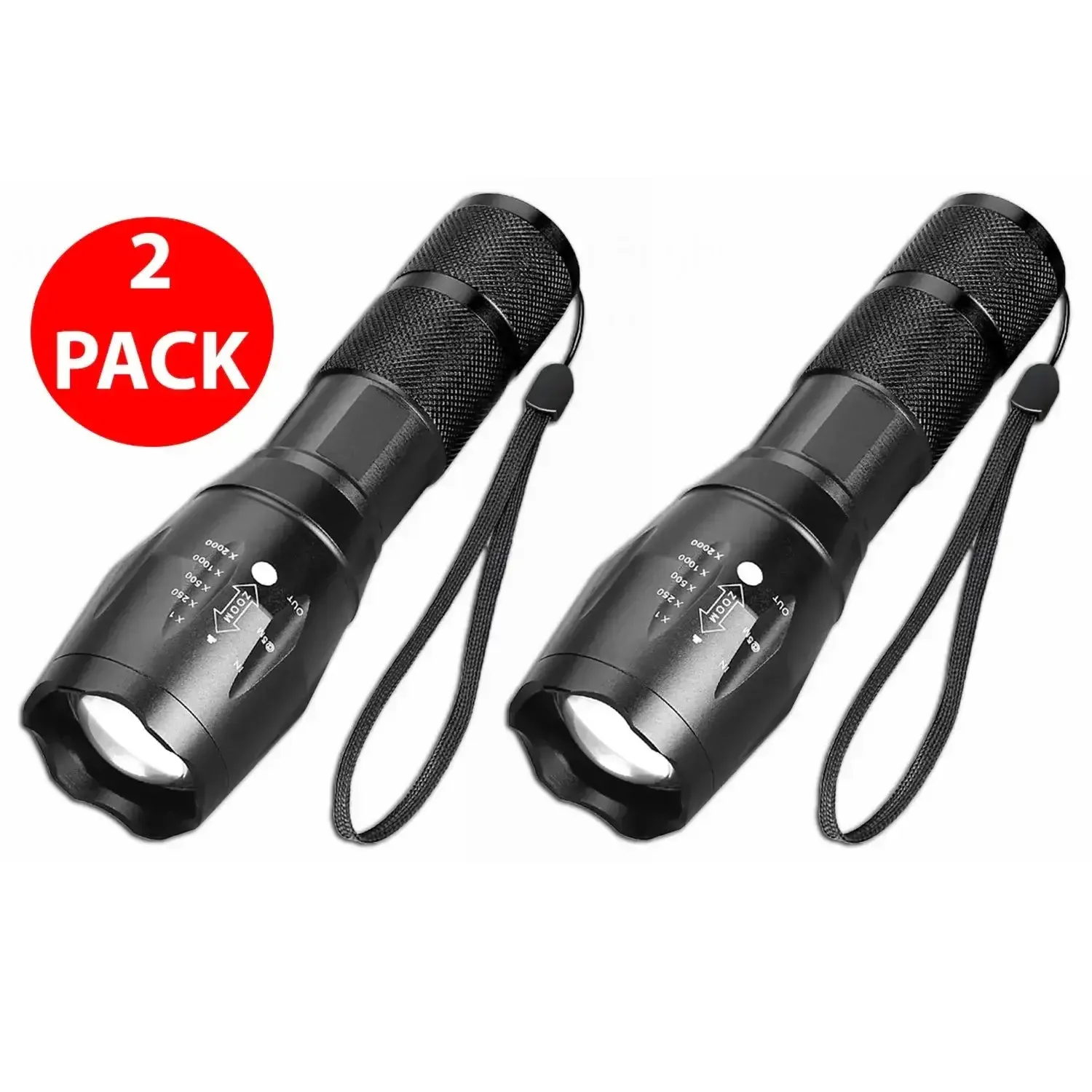 Super-Bright 90000LM LED Outdoor Tactical Flashlight | 5 Modes | Zoomable Torch Searchlight