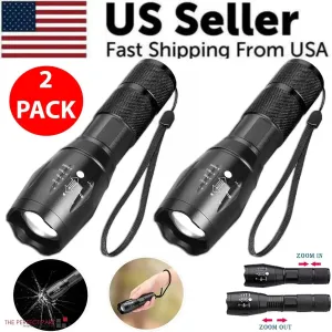 Super-Bright 90000LM LED Outdoor Tactical Flashlight | 5 Modes | Zoomable Torch Searchlight