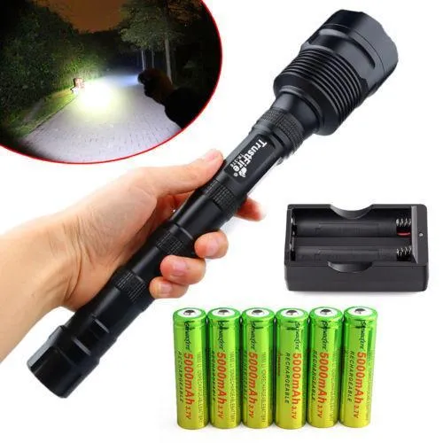 Super Bright Tactical CREE XML 12x T6 LED Flashlight   3x 18650 Battery  Charger