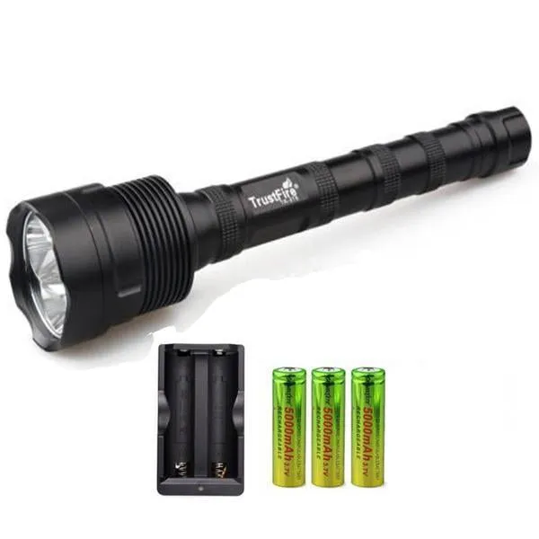 Super Bright Tactical CREE XML 12x T6 LED Flashlight   3x 18650 Battery  Charger