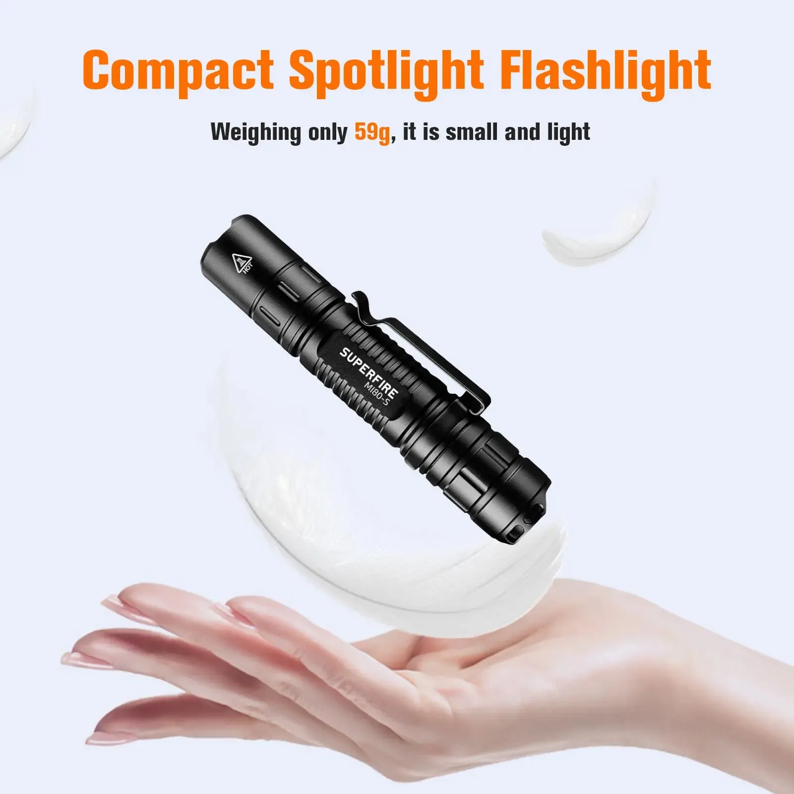 SUPERFIRE MI80-S High Power LED Flashlight – 1100LM Super Bright Portable EDC Torch for Outdoor & Camping