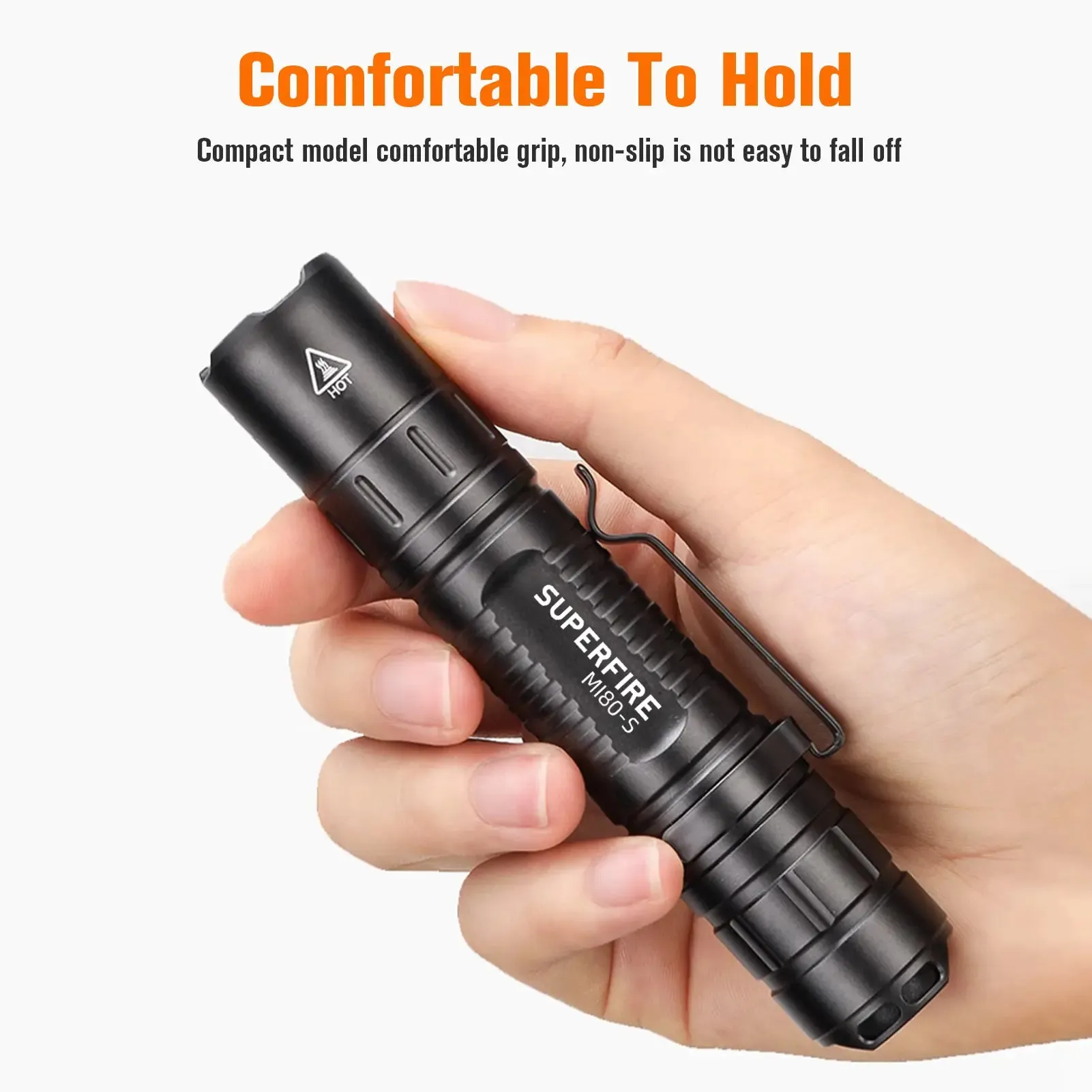 SUPERFIRE MI80-S High Power LED Flashlight – 1100LM Super Bright Portable EDC Torch for Outdoor & Camping