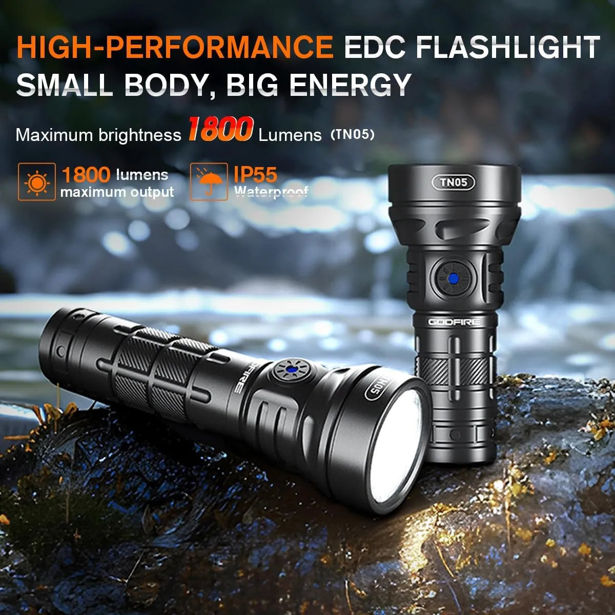 SuperFire Rechargeable Flashlights High Lumens,Small Flashlight with high Power, Portable EDC Flashlights for Home (TN05-S)