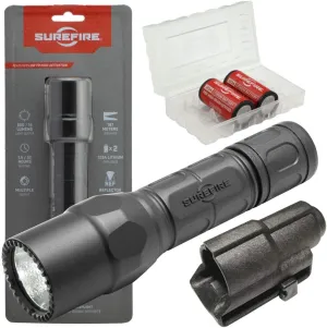 SureFire G2X Pro 600 Lumen Dual-Outputs LED Flashlight Bundle with V70 Holster, 2 Extra CR123A Batteries and Lightjunction Battery Case (Black)