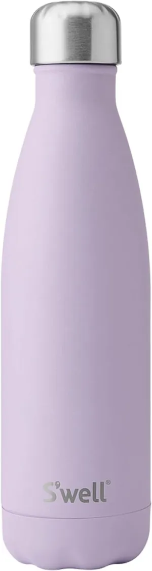 S'well Stainless Steel Water Bottle, 17oz, Lilac, Triple Layered Vacuum Insulated Containers Keeps Drinks Cold for 36 Hours and Hot for 18, BPA Free, Perfect for On the Go