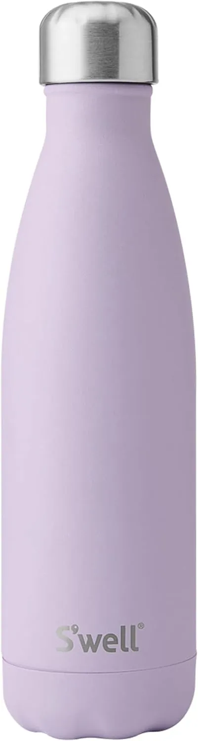 S'well Stainless Steel Water Bottle, 17oz, Lilac, Triple Layered Vacuum Insulated Containers Keeps Drinks Cold for 36 Hours and Hot for 18, BPA Free, Perfect for On the Go