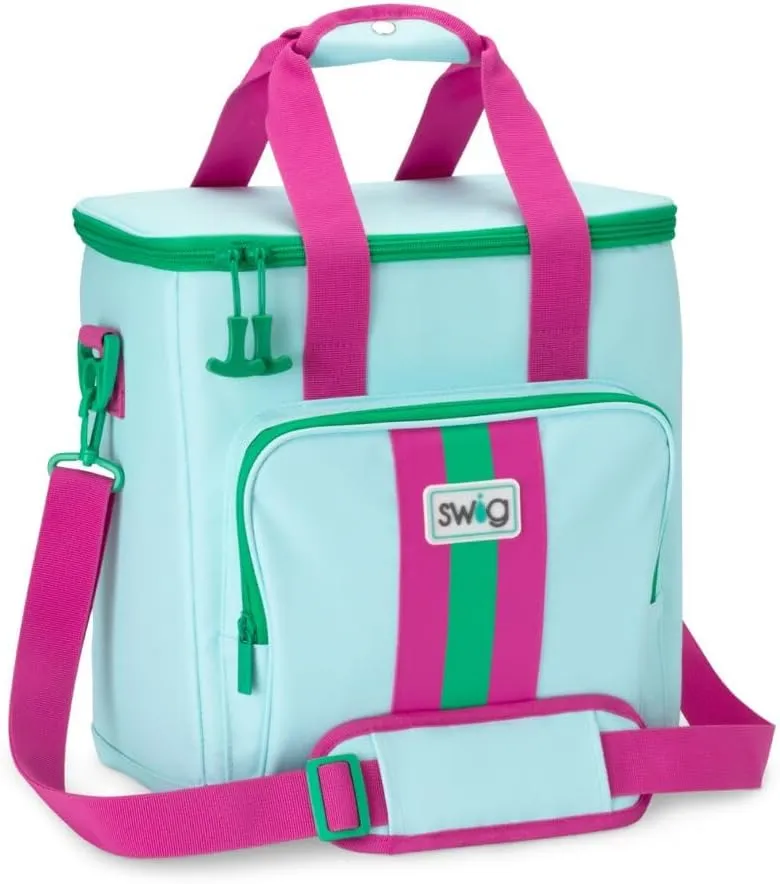 Swig Life Triple Insulated Cooler Bag with Zipper, Large Travel Cooler Bag Holds 16-24 Cans, or 6 Wine Bottles, Insulated
