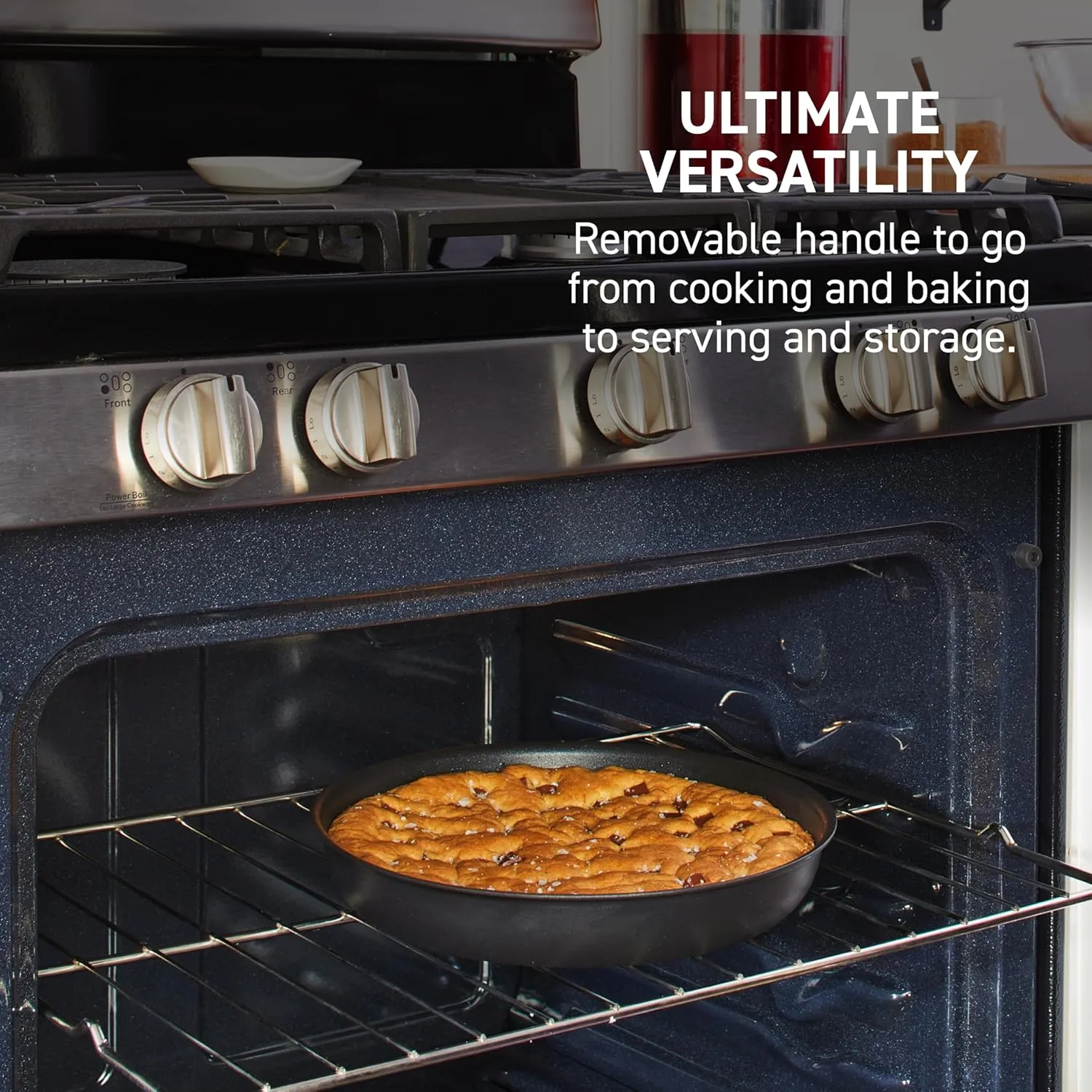 T-fal Ingenio Detachable Handle Cookware Set, Stackable Set. Induction Oven Broiler Safe 500F Cookware, Pots and Pans, Oven, Broil, Dishwasher Safe, 3 Piece set, Onyx Black