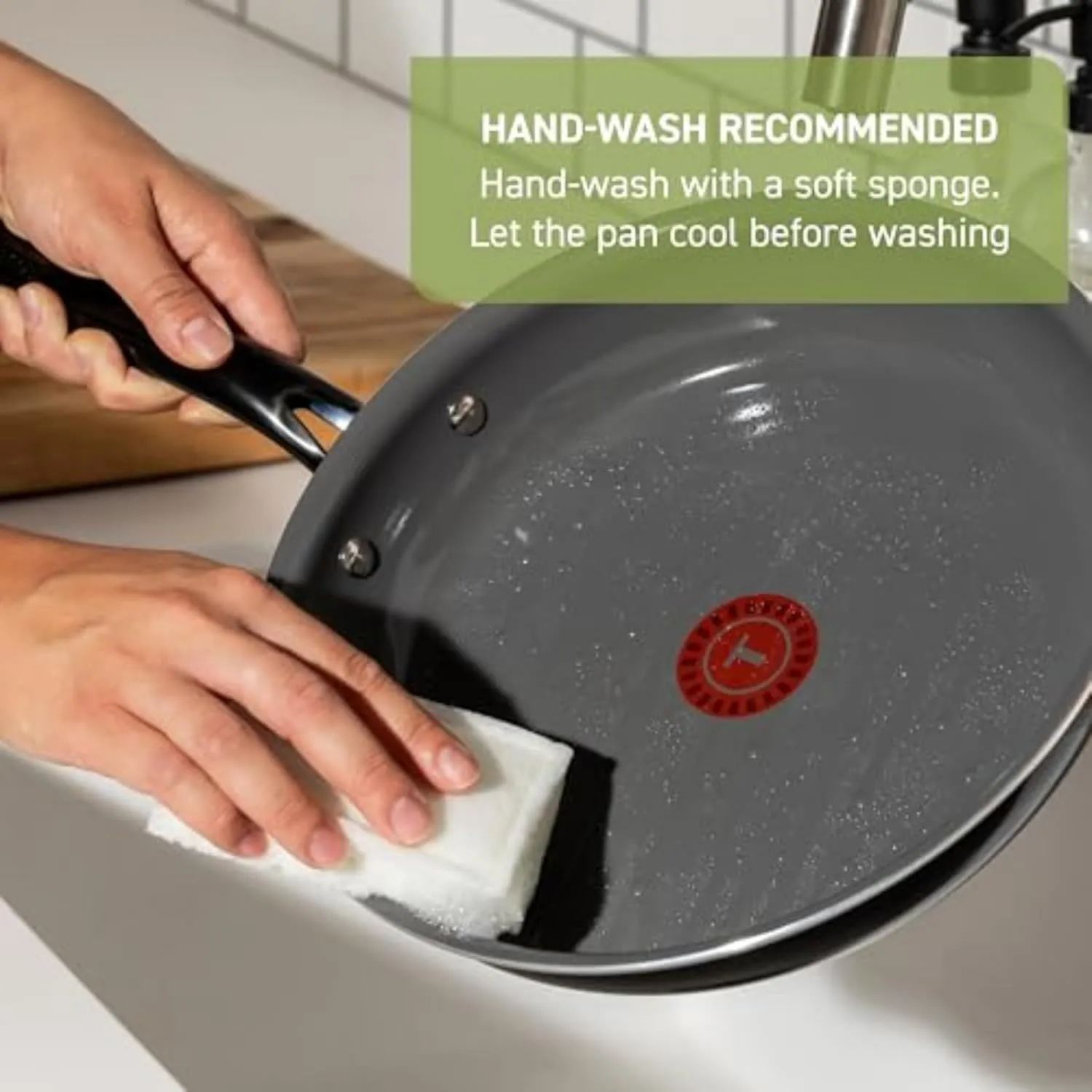 T-Fal Preserve Ceramic, Ceramic Non Stick Fry Pan Set 2 Piece, 8.5 & 11-Inch, Oven Broiler Safe 350F, Perfect For Frying, Sautéing, & Searing w/Little To No Oil, Nonstick Skillets, Pans Set, Black