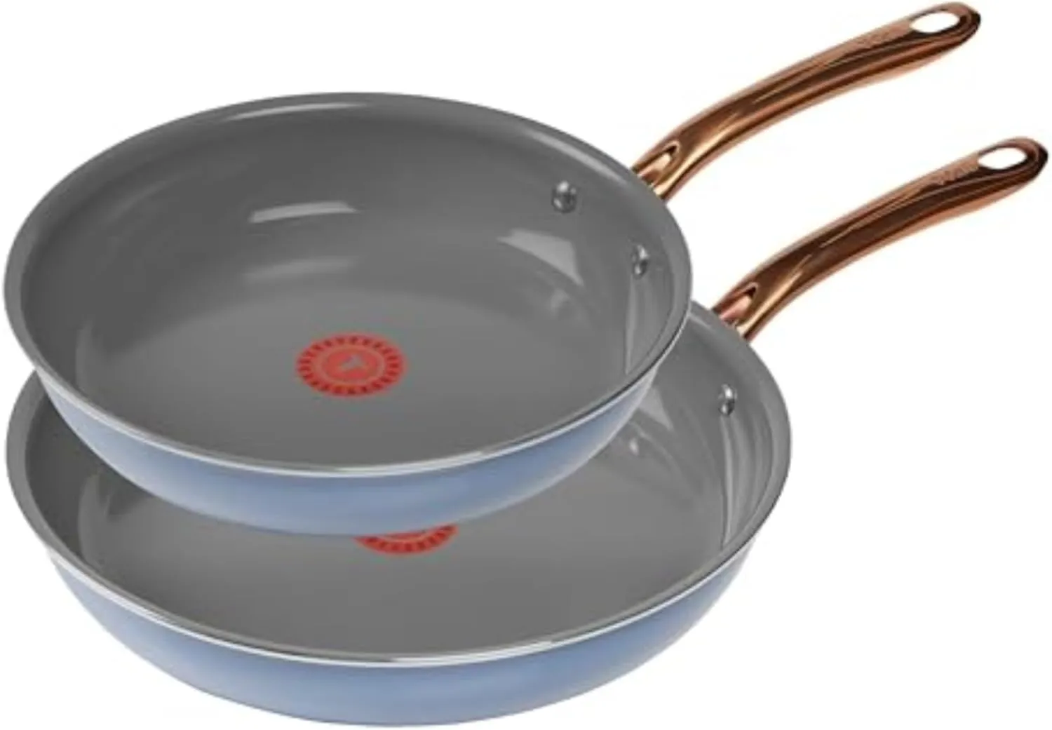 T-fal Preserve Ceramic Nonstick Frying Pan 2-Pc Set, 8.5" & 11", Made without PFOA and PTFE, Oven Broiler Safe up to 350°F Cookware, InoCeram Glide Technology, Frying Pan Skillet, Pots & Pans, Blue