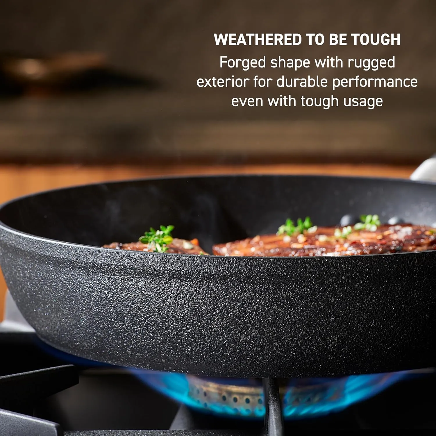 T-fal Stone Force Platinum Non Stick Cookware Set 12 Piece, Oven Broiler Safe 400°F, Kitchen Cooking Set w/Fry Pans, Saucepans, Dutch Oven, Tools, Steamer Insert, Lids, Cookware, Dishwasher Safe Black