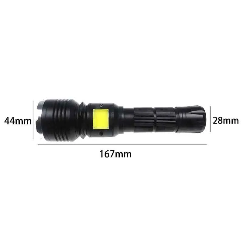 Tactical Elite Rechargeable Flashlight with COB LED Zoom 4 Modes