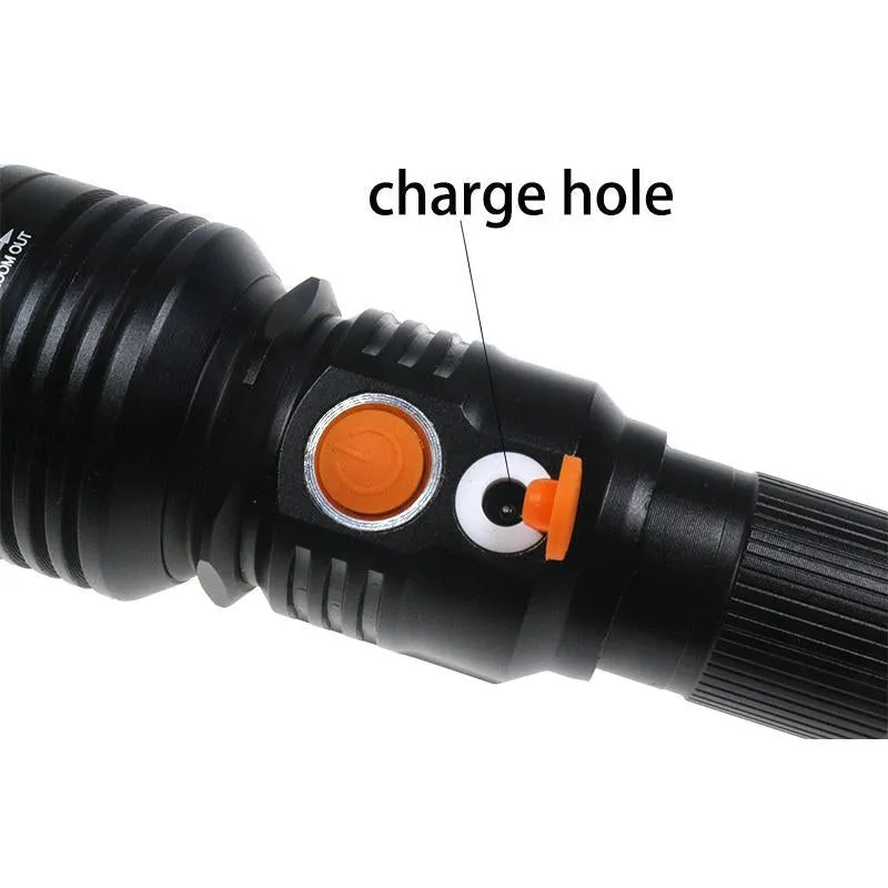 Tactical Elite Rechargeable Flashlight with COB LED Zoom 4 Modes