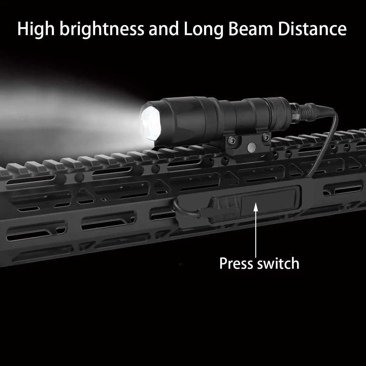 Tactical Flashlight Rifle Weapon Light M300A -Mini LED Tactical Light with Pressure Switch, 400 Lumens Flashlight for Picatinny Rails