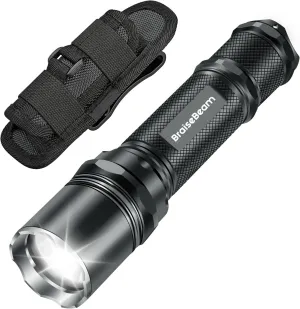 Tactical Flashlight with Holster for Duty Belt, 1200 High Lumens Police Flashlight with Belt Holster, Single Mode Security Law Enforcement Flashlights M6
