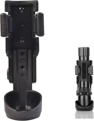 Tactical Flashlight/Baton Holster, Rotatable Duty Belt Flashlight Holder, Suitable for 0.9"-1.2" Diameter Flashlights,21” to 26” Telescopic Baton