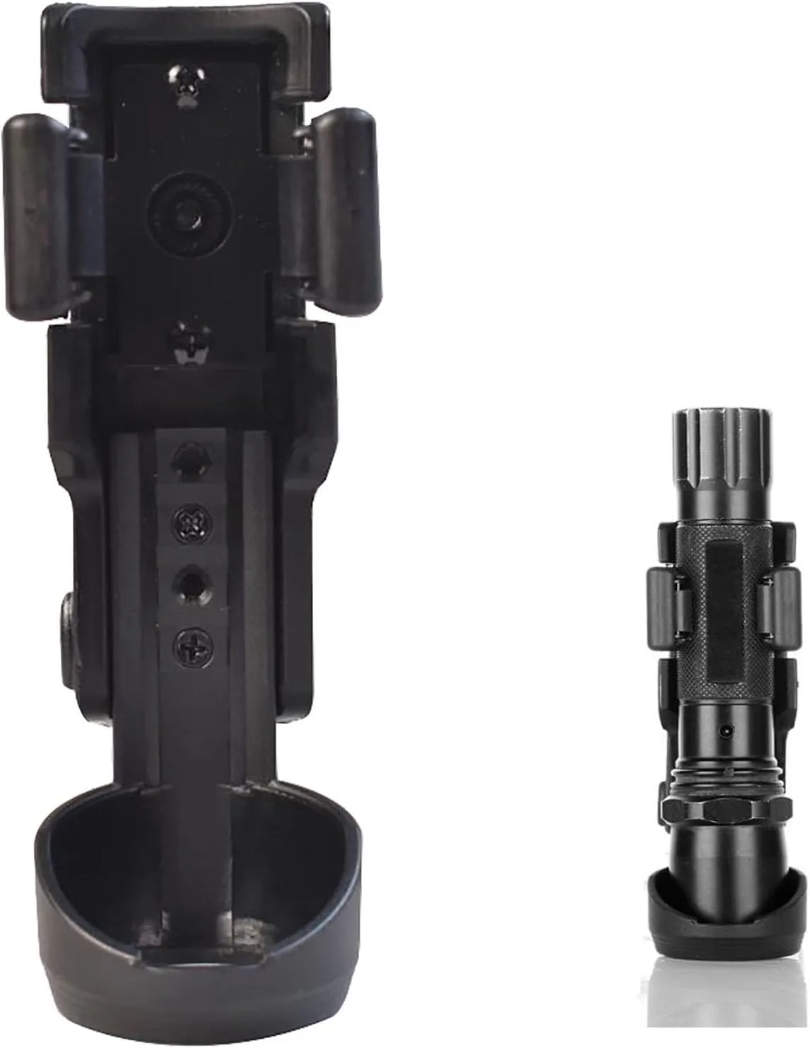 Tactical Flashlight/Baton Holster, Rotatable Duty Belt Flashlight Holder, Suitable for 0.9"-1.2" Diameter Flashlights,21” to 26” Telescopic Baton