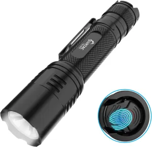 Tactical Flashlights High Lumens-2600 LM Ultra Bright LED with 6 Modes,Zoomable,Dual Switches,110H Runtime,Memory Function,Waterproof,USB-C Rechargeable for Outdoor Emergency Law Enforcement