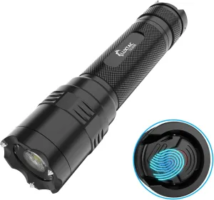 Tactical Flashlights High Lumens-5000LM Defense Flashlight with 6 Modes,Zoomable,Dual Switches,Window Breaker,10H Runtime,Memory Function,Waterproof,USB-C Rechargeable for Outdoor&Emergency