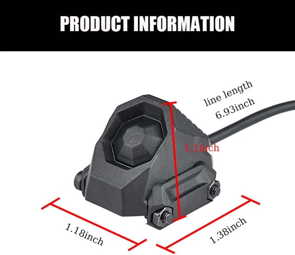 Tactical Modular Button Remote Activation Pressure Switch for SF M300 M600 PEQ15/L3 Series Weapon Light and Tactical Flashlight,for 20mm Picatinny Rail (SF Plug Black)