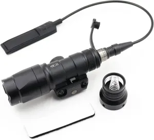 Tactical Picatinny Flashlight M300A Mini Light LED Whitelight with Strobe Weapon Light with Pressure Switch Tactical Flashlight 400 Lumens, Black