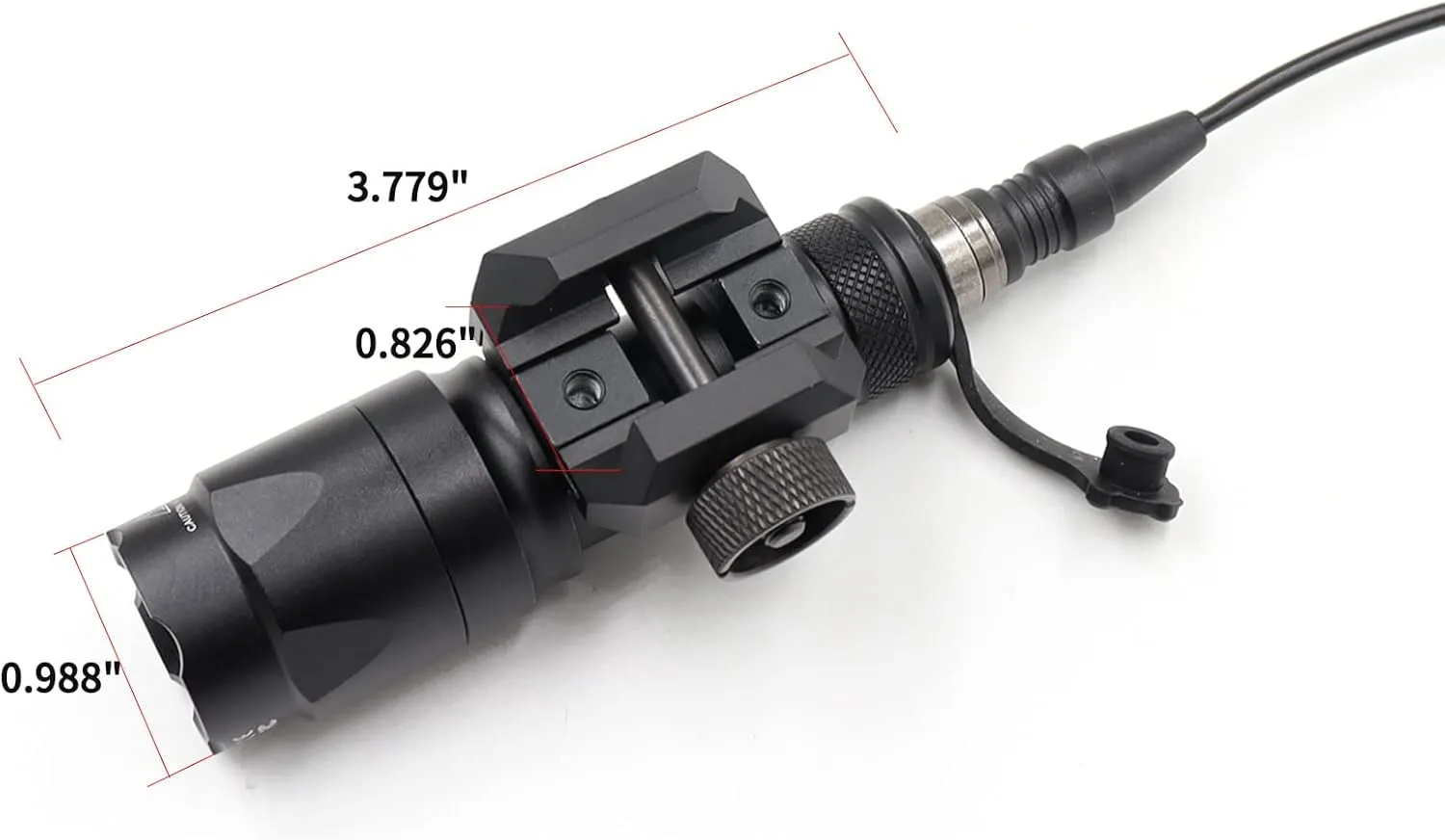 Tactical Picatinny Flashlight M300A Mini Light LED Whitelight with Strobe Weapon Light with Pressure Switch Tactical Flashlight 400 Lumens, Black