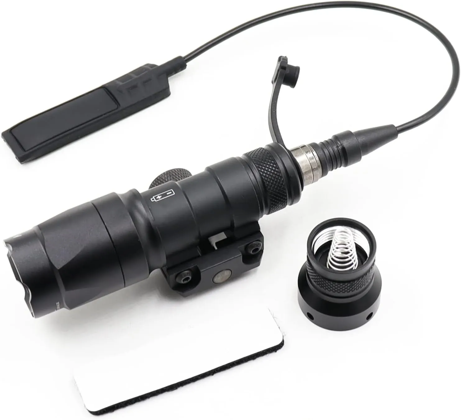 Tactical Picatinny Flashlight M300A Mini Light LED Whitelight with Strobe Weapon Light with Pressure Switch Tactical Flashlight 400 Lumens, Black