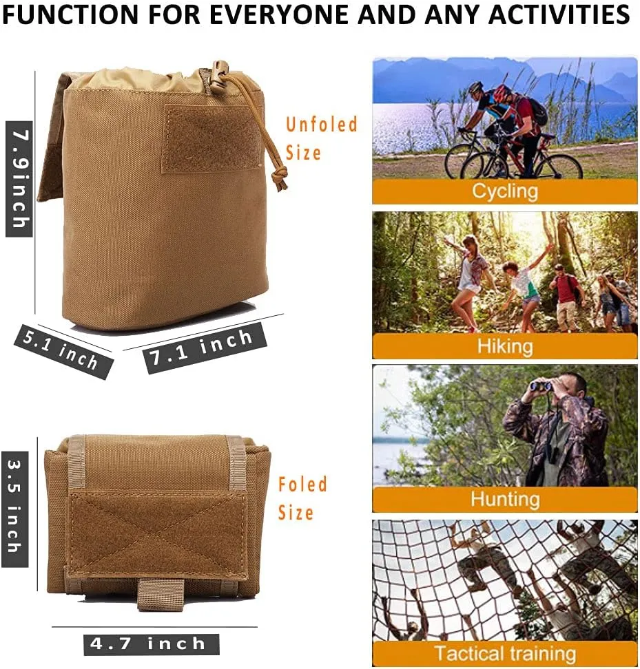 Tactical Roll-Up 1000D Dump Pouch Folding Dump Pouch Adjustable Utility Belt Holster Ammunition & Magazine Pouches