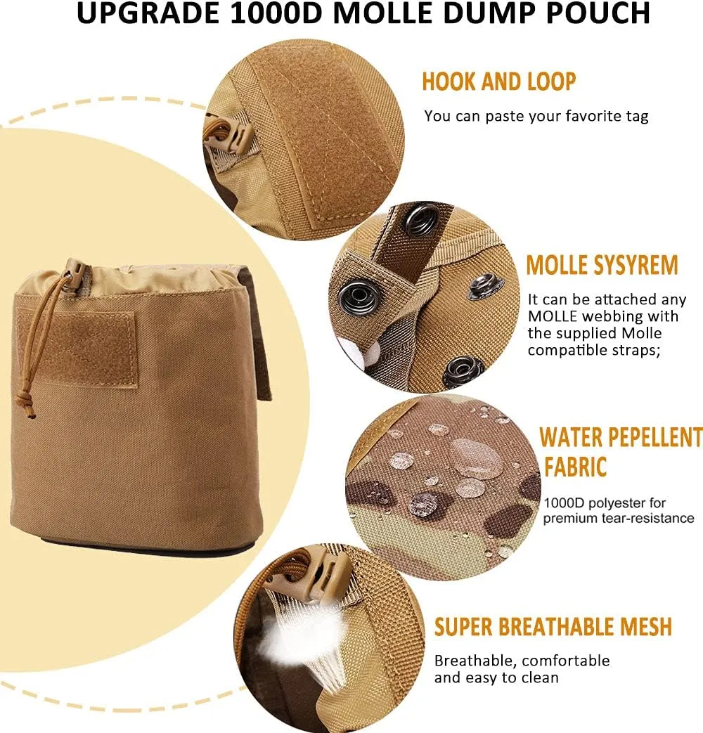 Tactical Roll-Up 1000D Dump Pouch Folding Dump Pouch Adjustable Utility Belt Holster Ammunition & Magazine Pouches