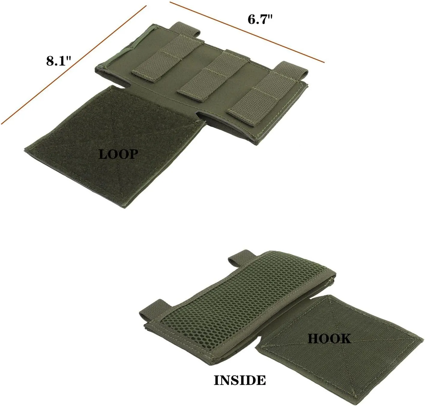 Tactical Vest Side Expansion Platform Panel Molle Webbing Module Accessories, Hook and Loop/G Hook Mounting