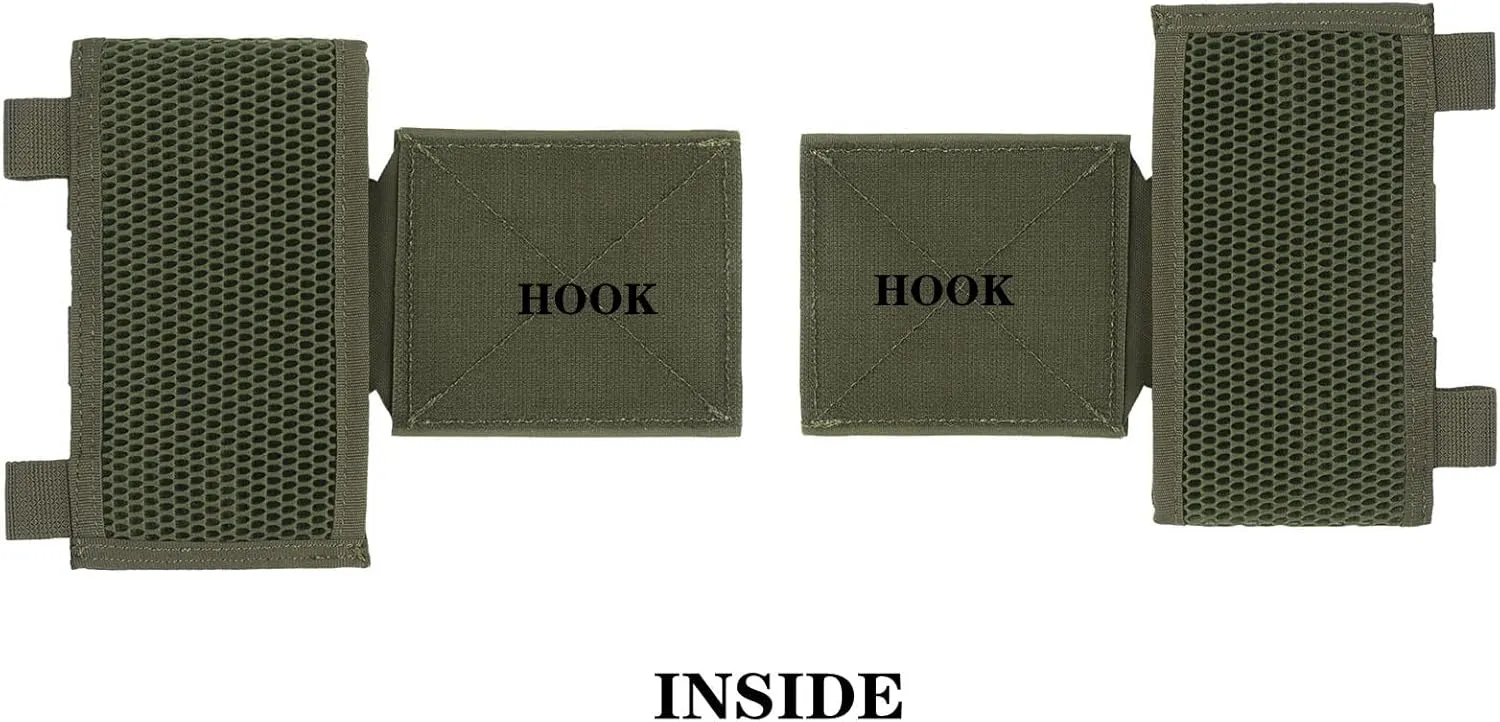 Tactical Vest Side Expansion Platform Panel Molle Webbing Module Accessories, Hook and Loop/G Hook Mounting