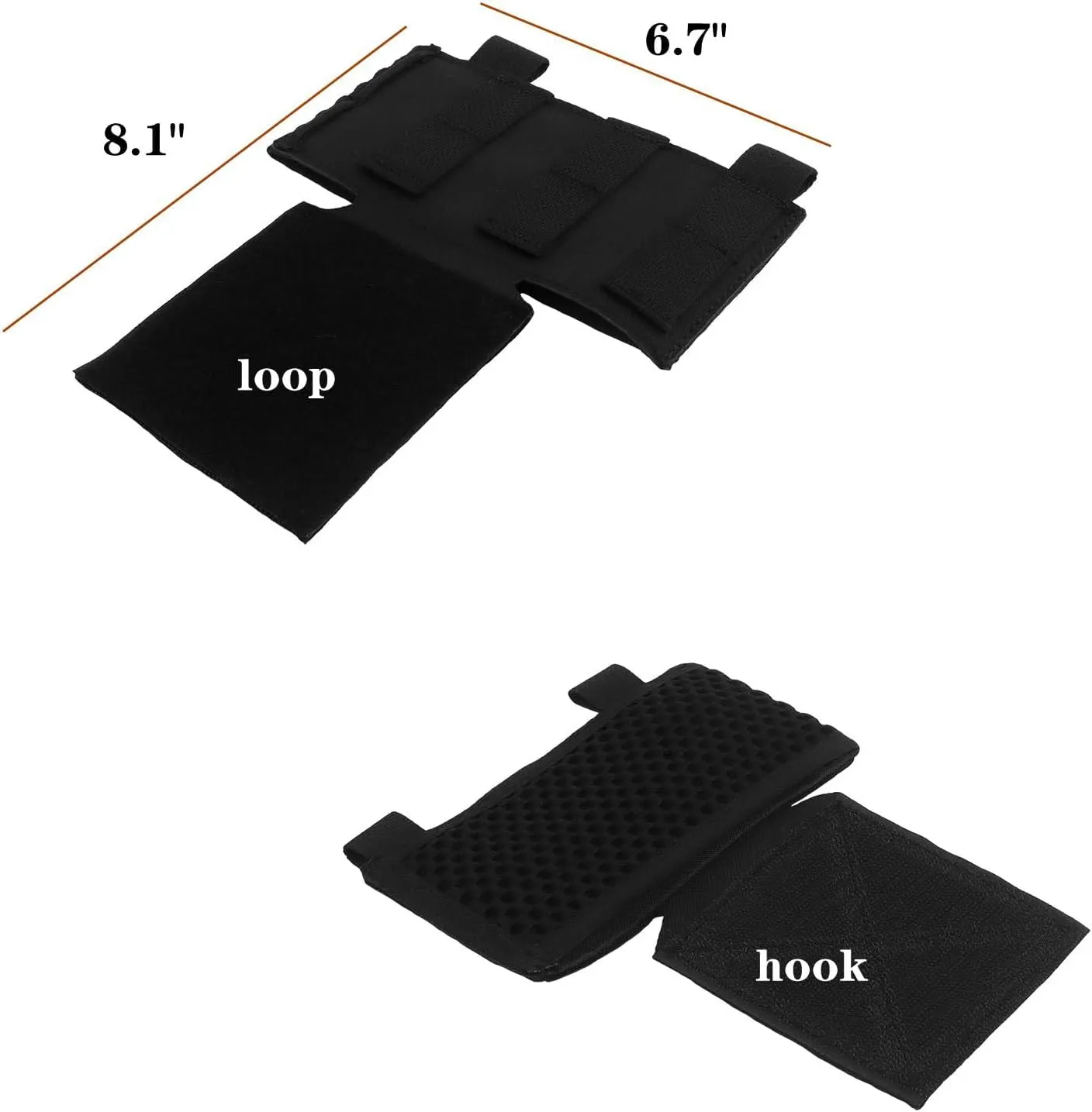 Tactical Vest Side Expansion Platform Panel Molle Webbing Module Accessories, Hook and Loop/G Hook Mounting