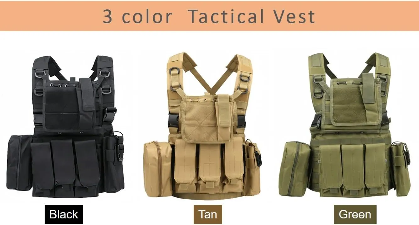 Tactical Vest Survival Training Hunting Vest Outdoor Safety Protection Available Cosplay Adjustable 2WAY