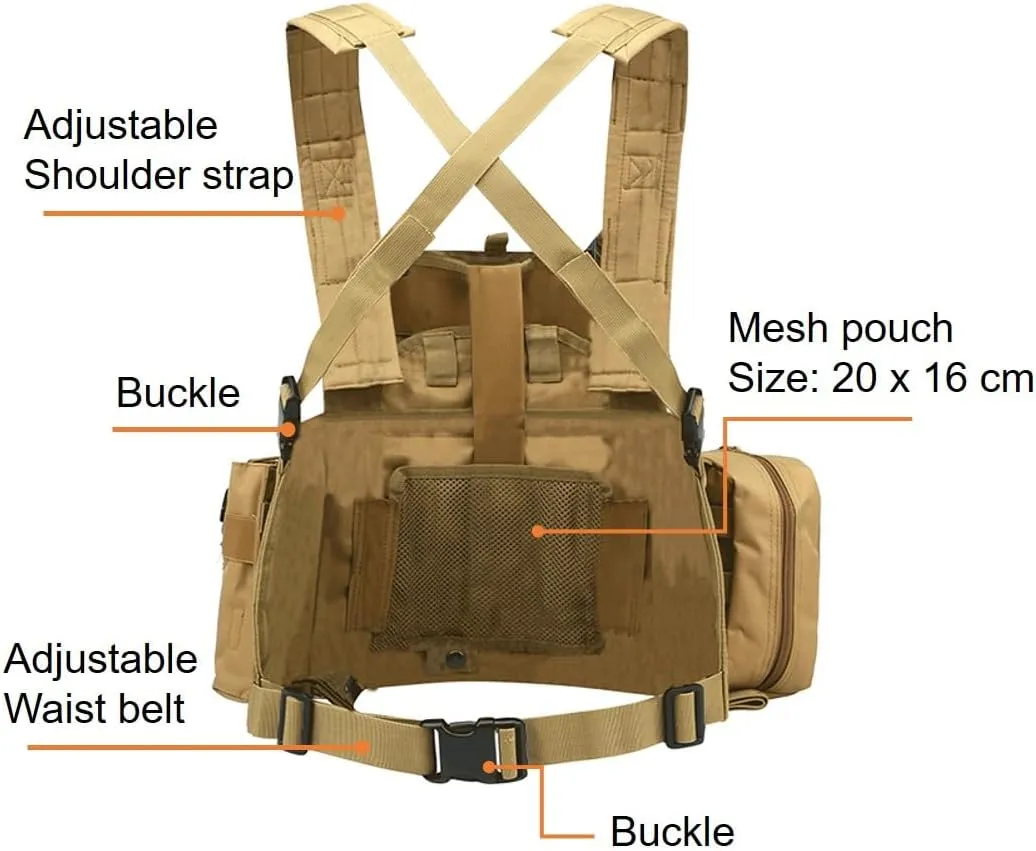 Tactical Vest Survival Training Hunting Vest Outdoor Safety Protection Available Cosplay Adjustable 2WAY