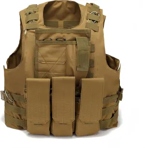 Tactical Vest Survival Vest Adjustable Oxford Cloth Available for Cosplay Training Outdoor Safety Protection Hunting