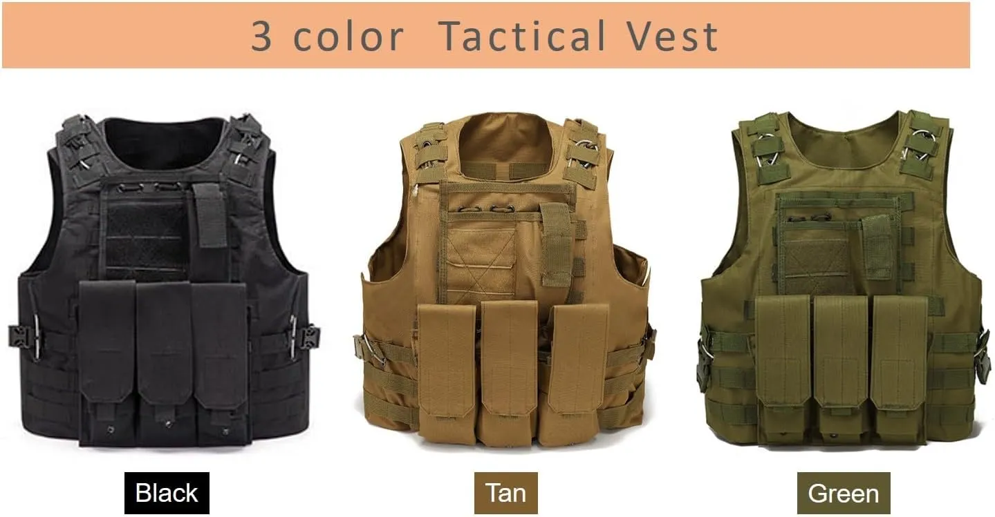 Tactical Vest Survival Vest Adjustable Oxford Cloth Available for Cosplay Training Outdoor Safety Protection Hunting