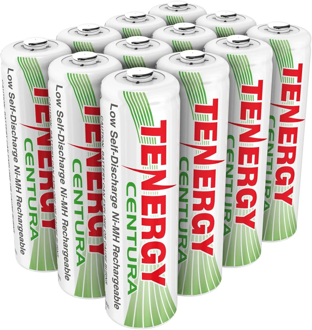Tenergy AA Rechargeable Batteries 2000mAh Pre-Charged Low Self Discharge for Remote Controllers, Toys, Flashlight, Mouses, 12 Pack