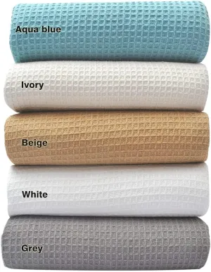 Tex Trend 100% Cotton Blanket – Soft and Breathable Twin XL Grey Waffle Blanket – All Season Comfort – Suitable for Bed Layering, Sofa, Couch - Grey (60”x90”)