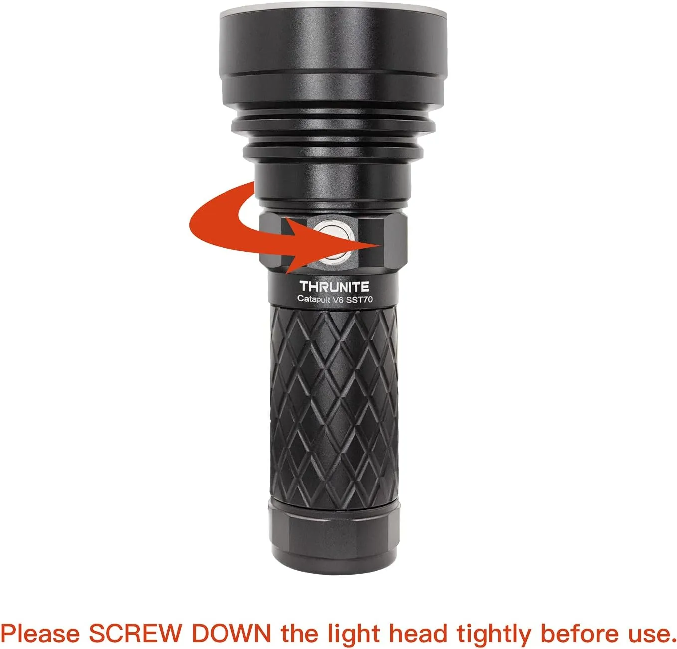 ThruNite Catapult V6 SST70 USB-C Rechargeable Flashlight, 2836 Lumens, 692m Long Beam Distance, High-Performance LED Searchlight for Tactical, Camping, and Hiking, Black, Cool White - CW