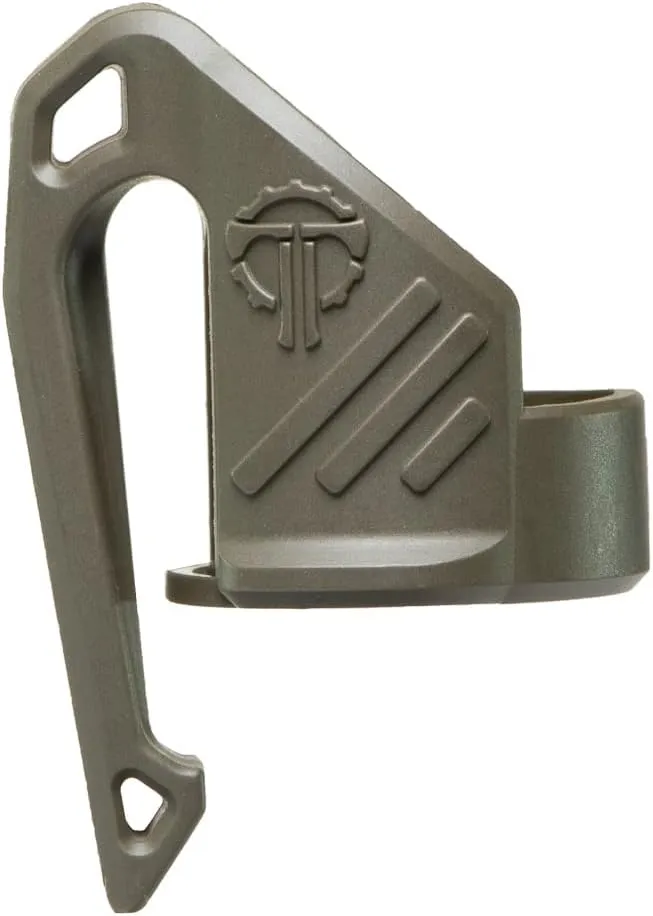 Thyrm Low Profile Carry Clip for Flashlight (LPC Clip, fits Many 1" Diameter Lights, Olive Drab) for Pocket or MOLLE Retention, Made in USA