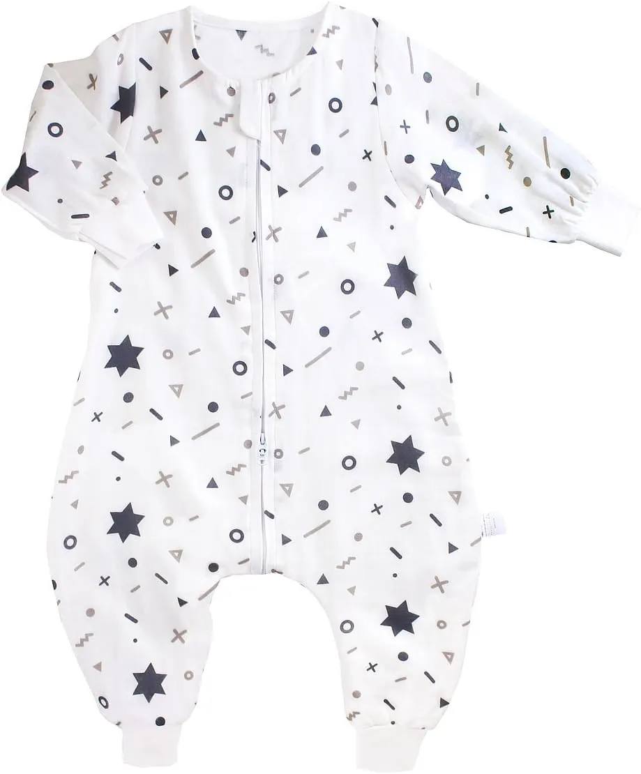 toddler Muslin Original 100% Cotton Sleeping Sack Sleep Bag with legs Baby Wearable Blankets Long Sleeves 1-4T