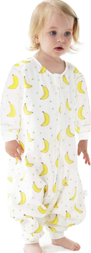toddler Muslin Original 100% Cotton Sleeping Sack Sleep Bag with legs Baby Wearable Blankets Long Sleeves 1-4T